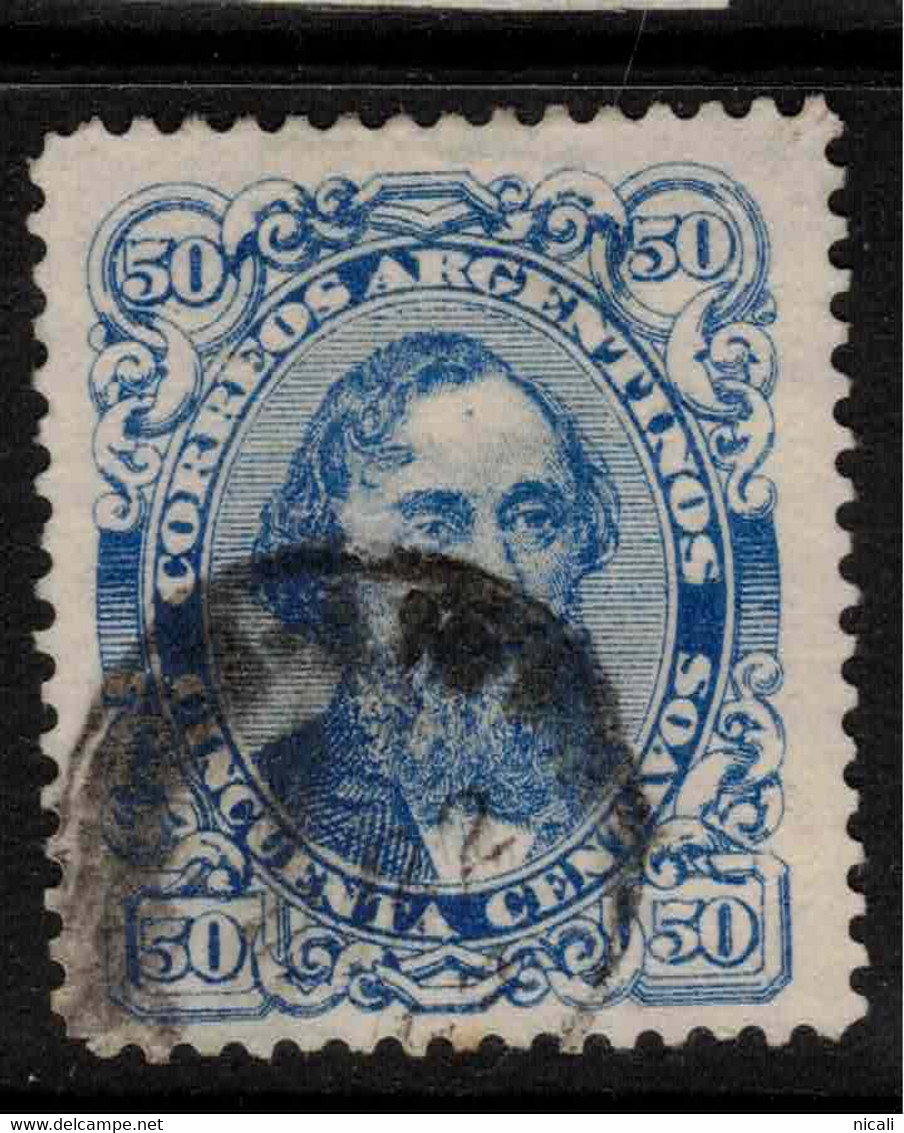 ARGENTINA 1888 50c Blue SG 121 U #AHR13 - Oblitérés