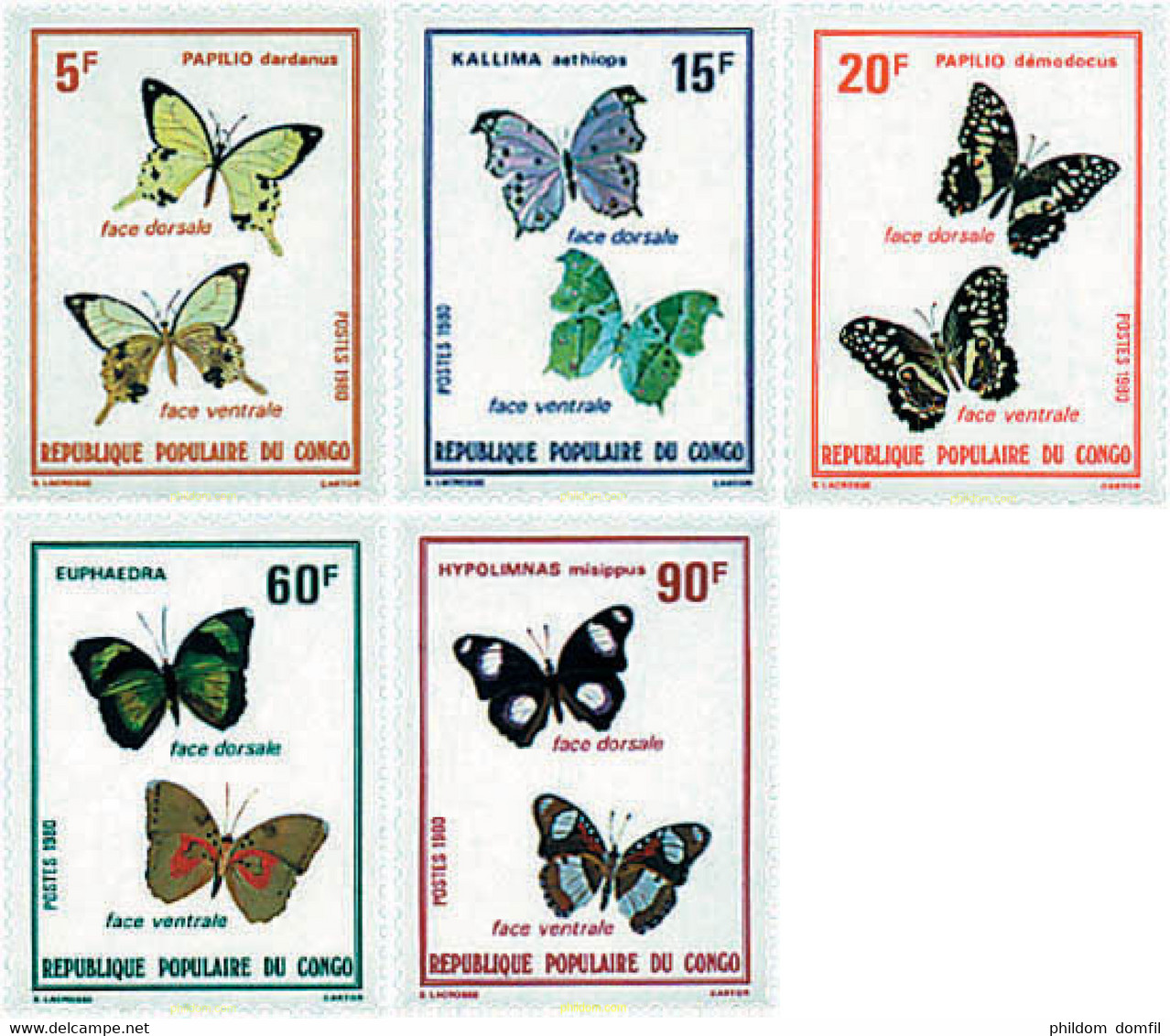 75720 MNH CONGO 1980 MARIPOSAS - FDC