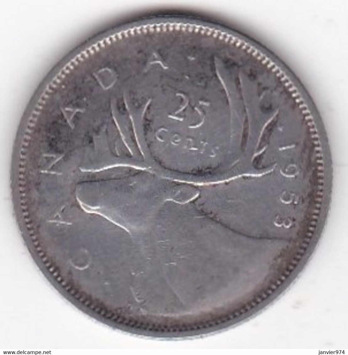 Canada 25 Cents 1953 En Argent, Elizabeth II - Canada