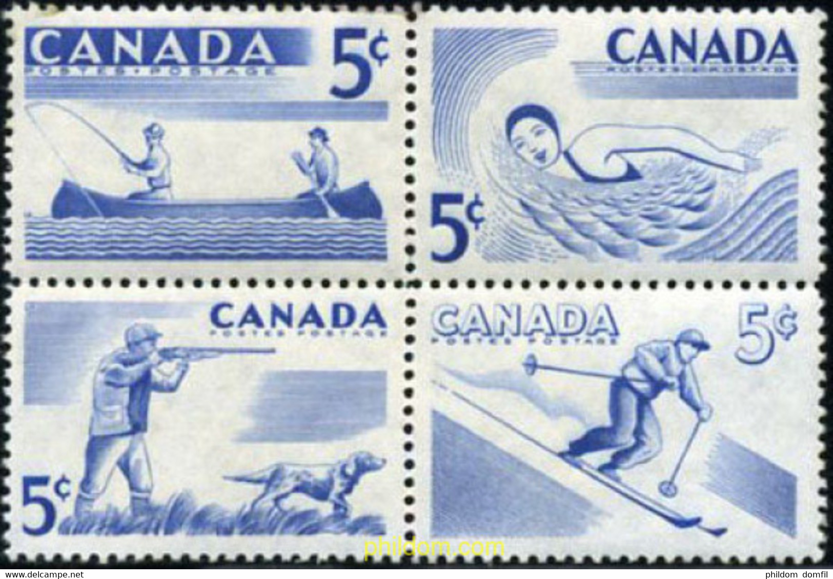 299420 HINGED CANADA 1957 DEPORTES AL AIRE LIBRE - 1952-1960