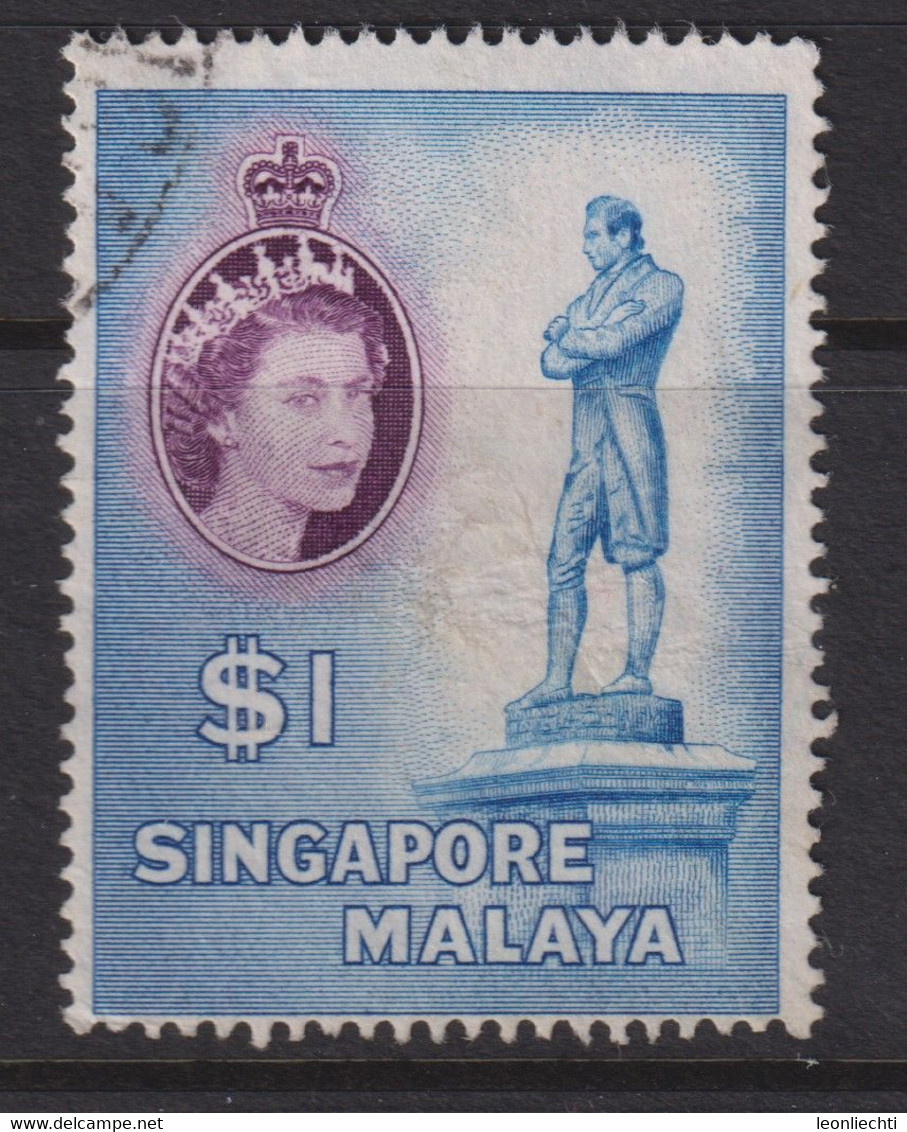 1955 Singapur - Malaya, Mi: SG 40 / Yt:SG 40, Sir Stamford Raffles Statue - Singapour (...-1959)