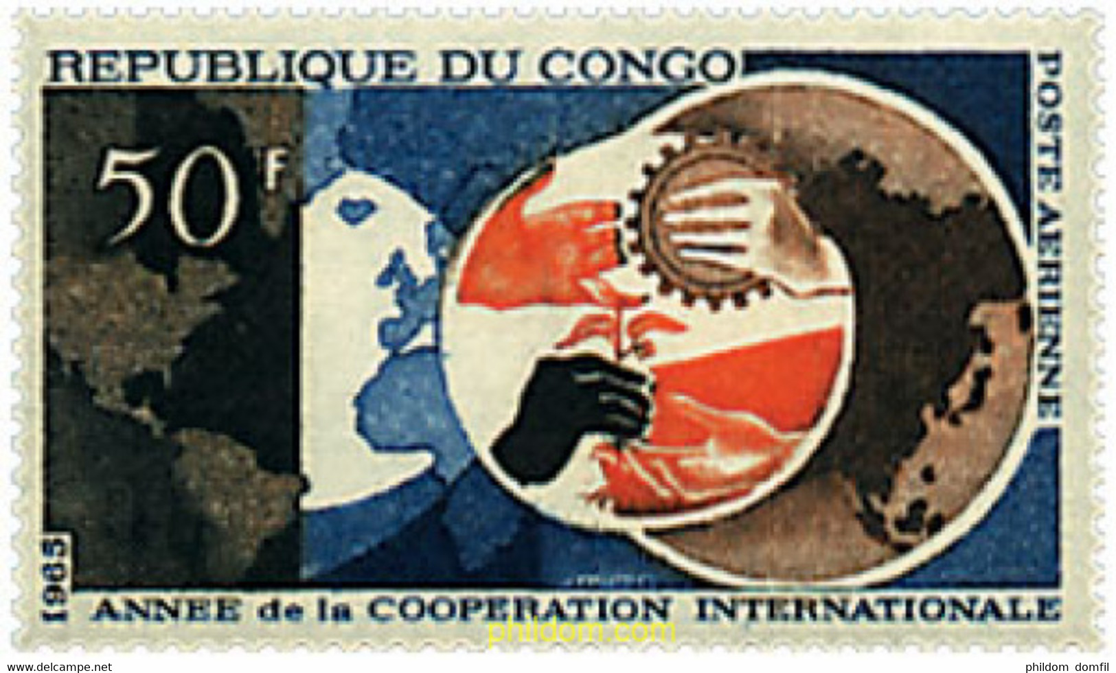 198376 MNH CONGO 1965 AÑO DE LA COOPERACION INTERNACIONAL Y 20 ANIVERSARIO DE LAS NACIONES UNIDAS - FDC