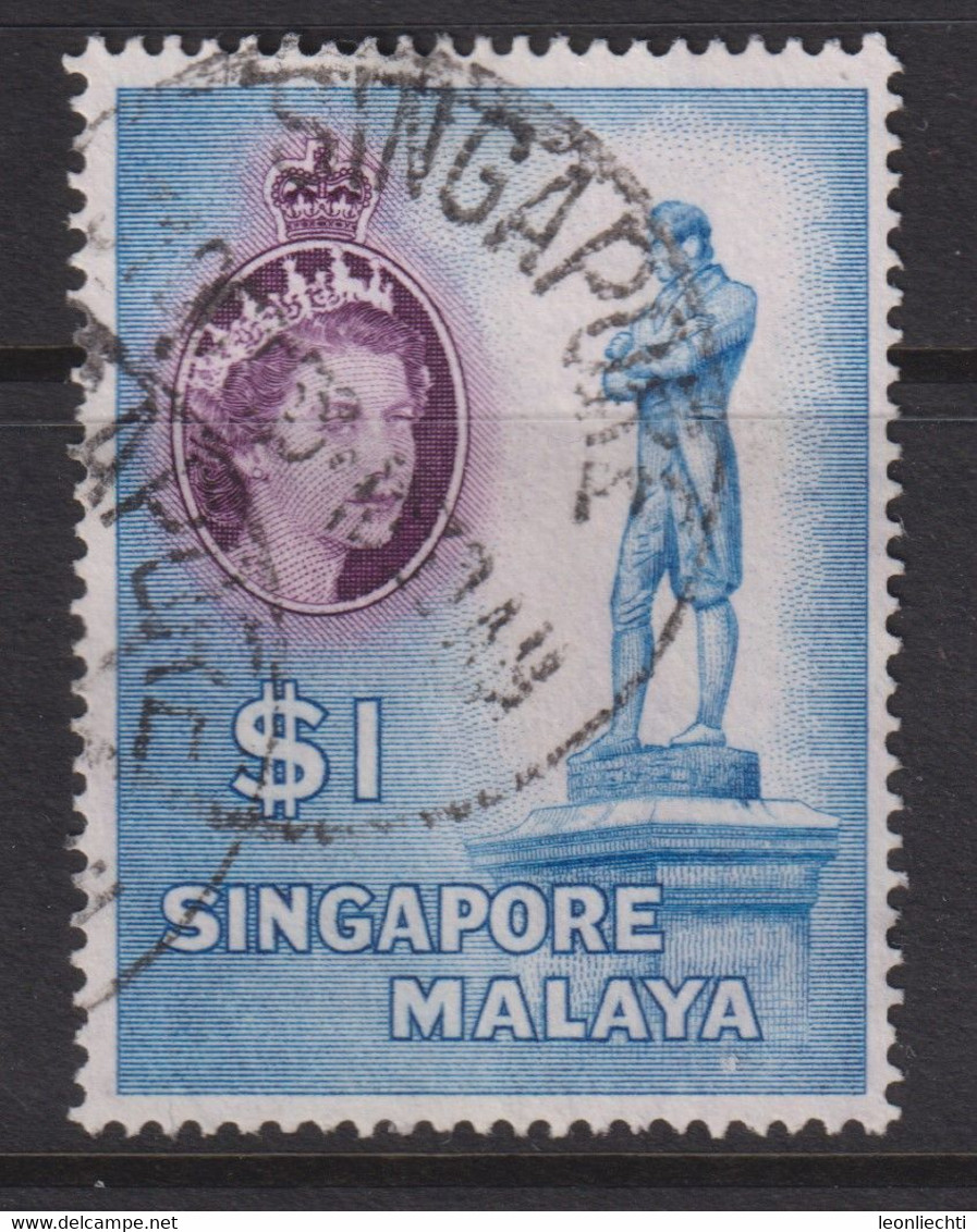 1955 Singapur - Malaya, Mi: SG 40 / Yt:SG 40, Sir Stamford Raffles Statue - Singapur (...-1959)