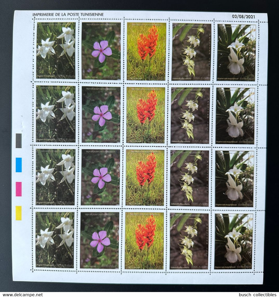 Madagascar Madagaskar 2021 / 2022 Mi. 2746 - 2750 Sheet Planche Bogen Fleurs Endémiques Flowers Blumen Flore Flora - Madagascar (1960-...)