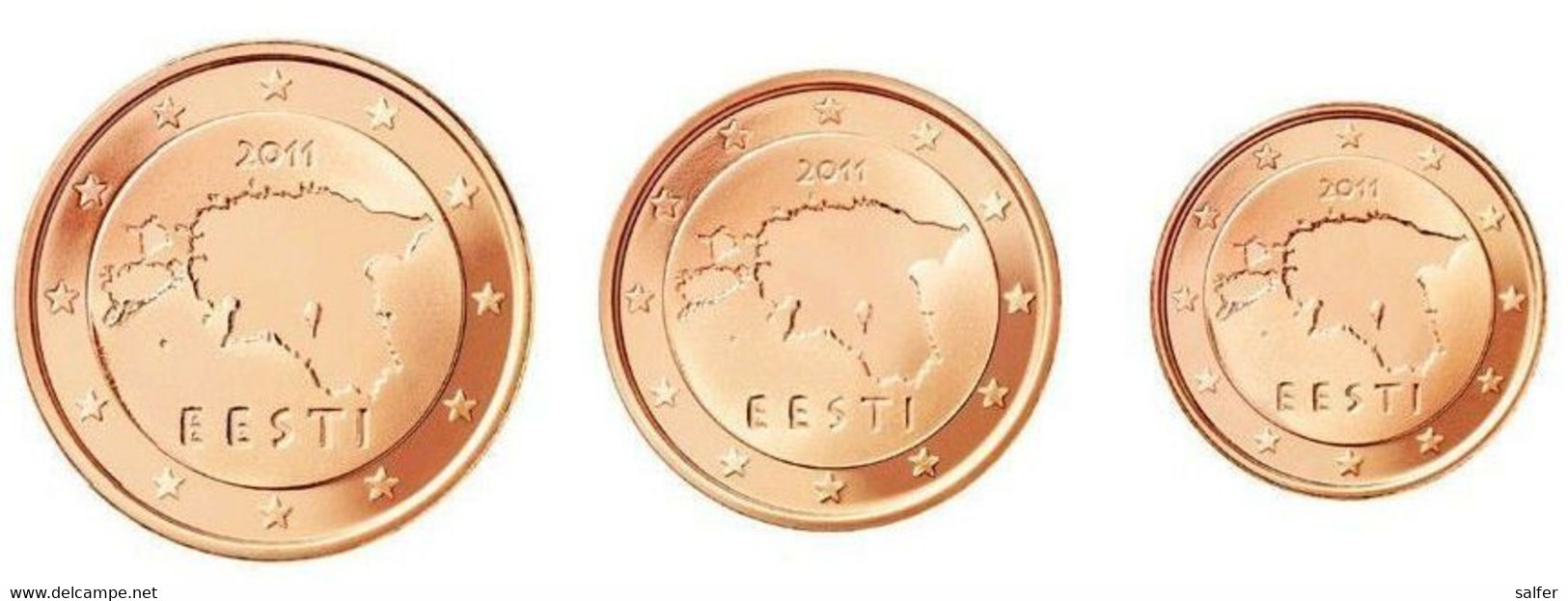 ESTONIA  2011   1-2-5 Euro Cent - Estonie