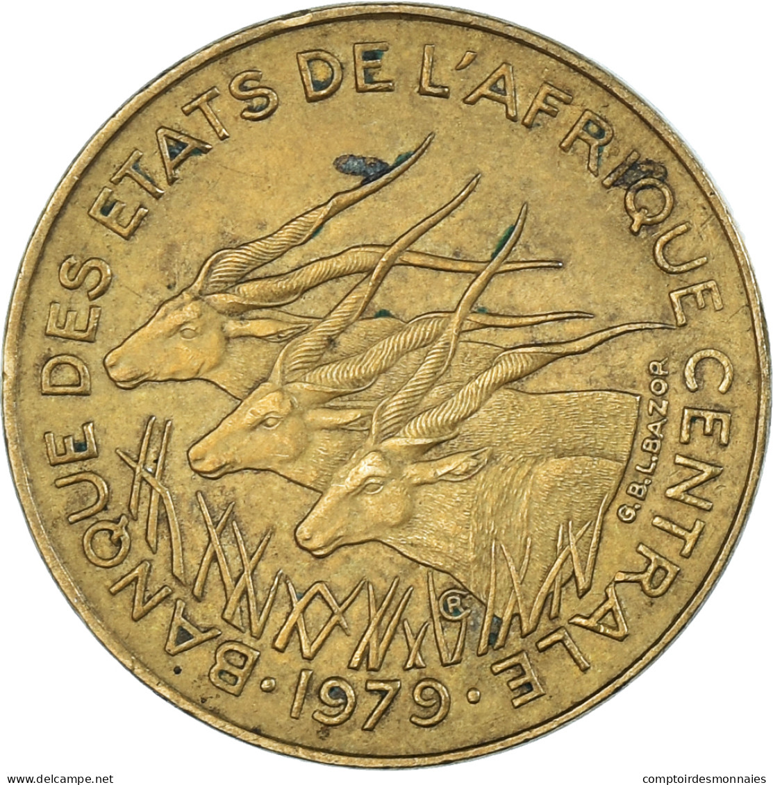 Monnaie, États De L'Afrique Centrale, 5 Francs, 1979 - República Centroafricana