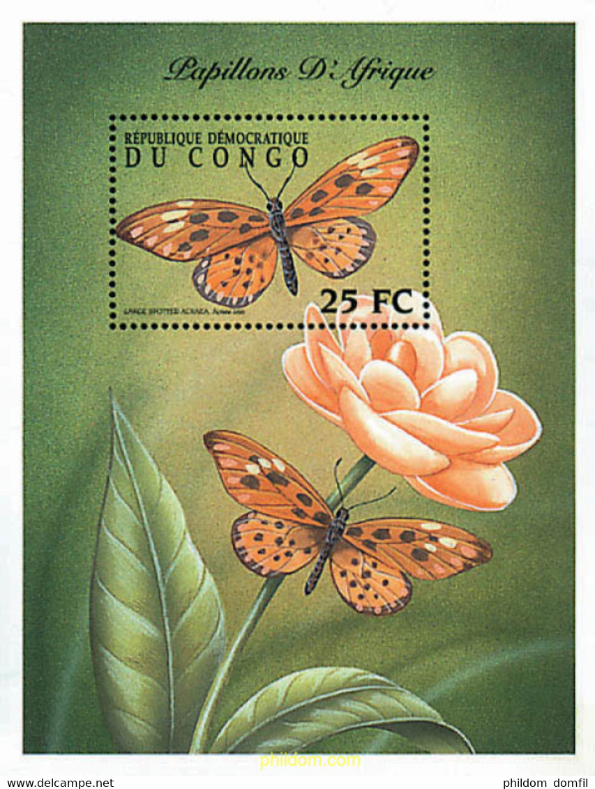 255498 MNH CONGO. República Democrática 2001 MARIPOSAS DE AFRICA - Usati