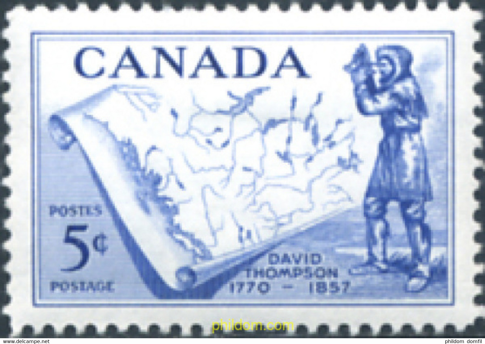 249039 HINGED CANADA 1957 CENTENARIO DE LA MUERTE DE DAVID THOMPSON - 1952-1960