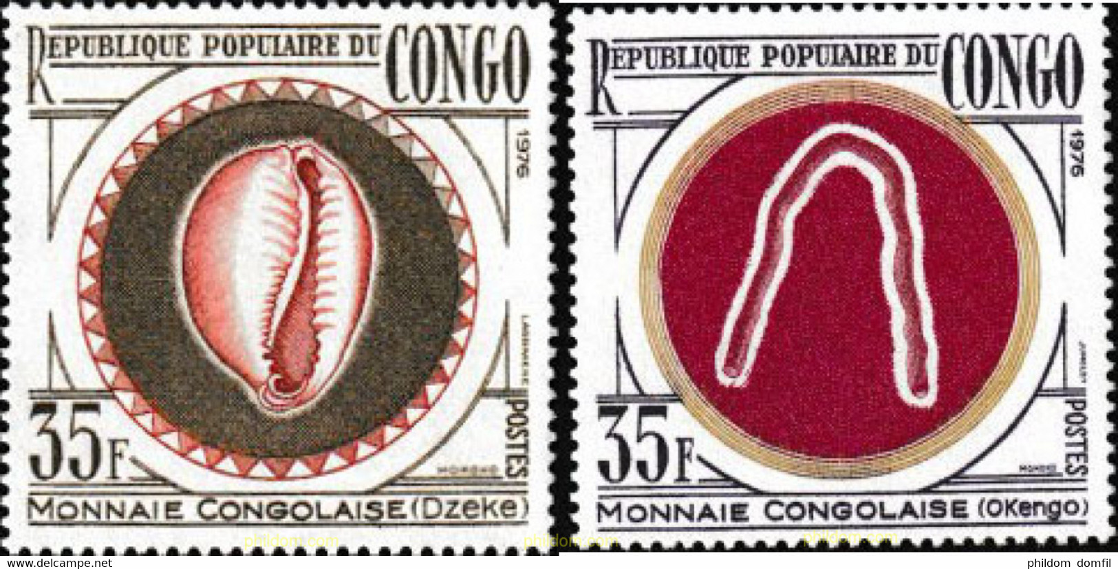 143996 MNH CONGO 1976 MONEDAS ANTIGUAS - FDC