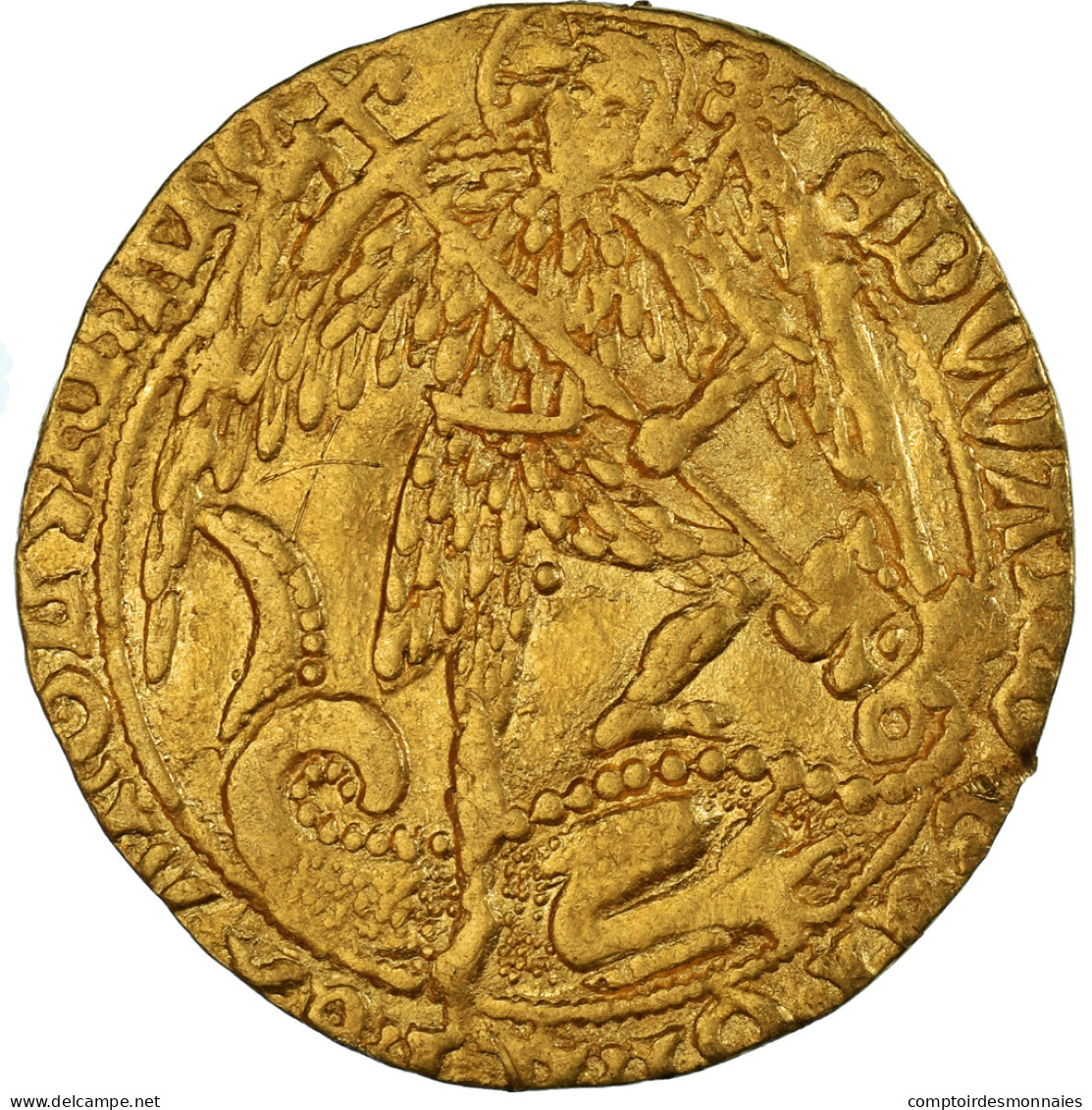 Monnaie, Grande-Bretagne, Edward IV, Angel, 1480-1483, Londres, TTB, Or - 1066-1485 : Late Middle-Age