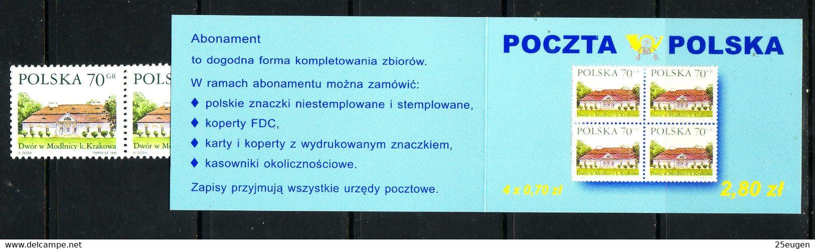 POLAND 1998  MICHEL NO 3772 X 4 Booklet MNH - Postzegelboekjes