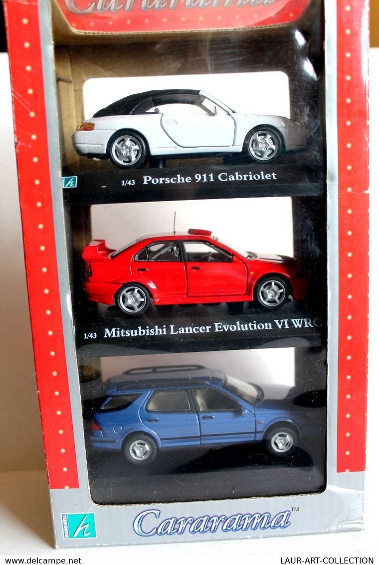 RARE SET DE 3! CARARAMA - PORSCHE 911 MITSUBISHI LANCER WRC, SAAB MINIATURE 1/43 - VEHICULE COLLECTION (2502.46) - Cararama (Oliex)