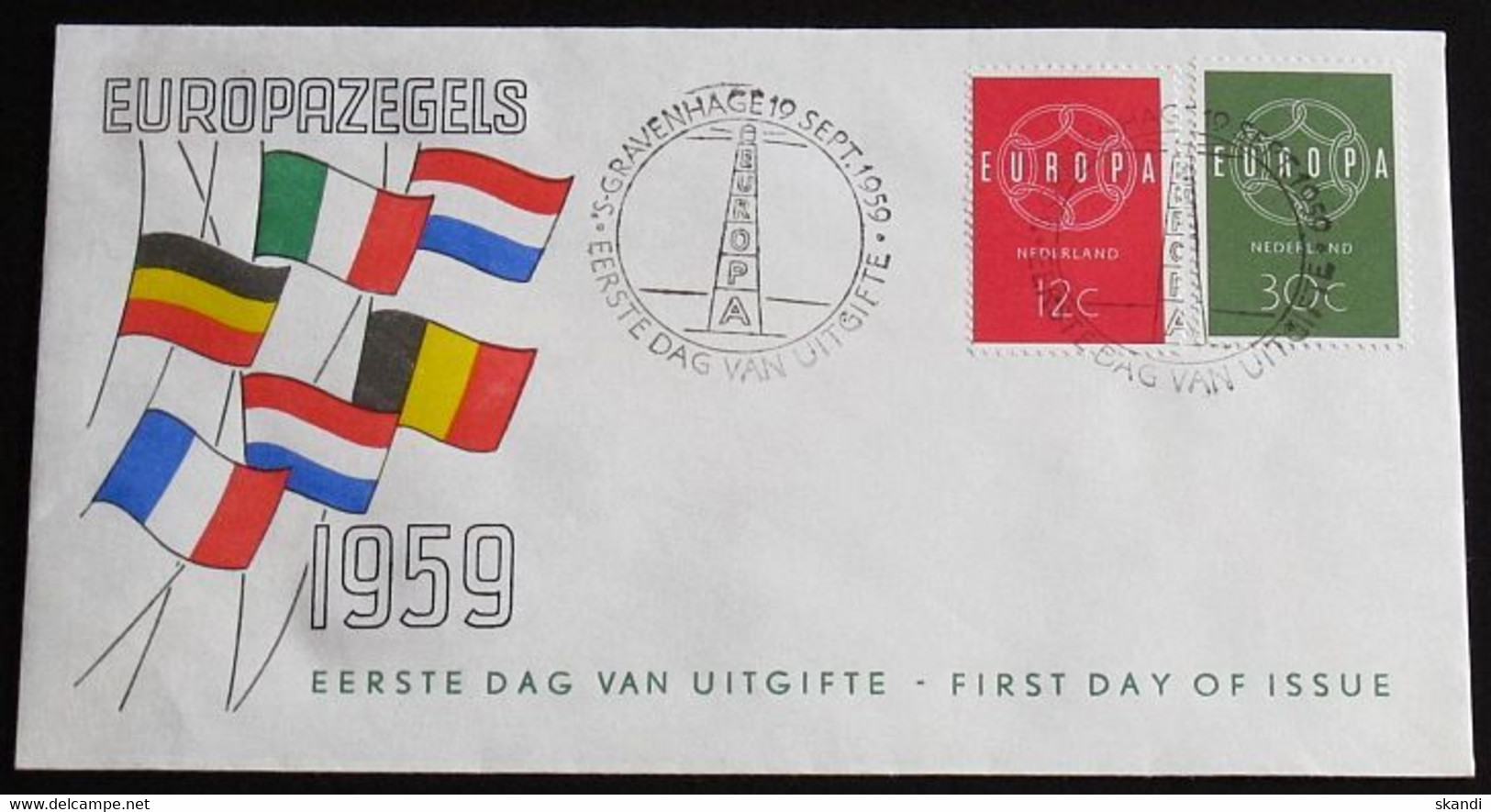 NIEDERLANDE 1959 Mi-Nr. 735/36 CEPT FDC - 1959