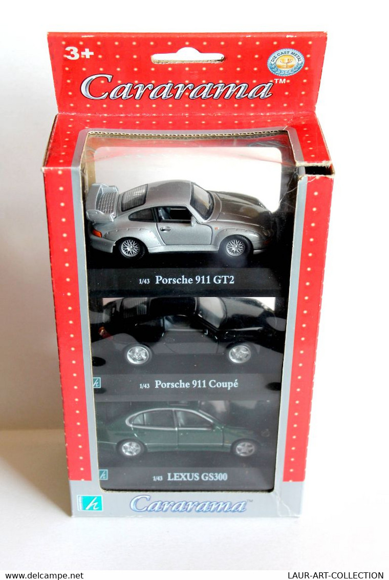 RARE SET DE 3! CARARAMA - PORSCHE 911 GT2 Et COUPÉ, LEXUS GS300 - MINIATURE 1/43 - VEHICULE COLLECTION (2502.47) - Cararama (Oliex)