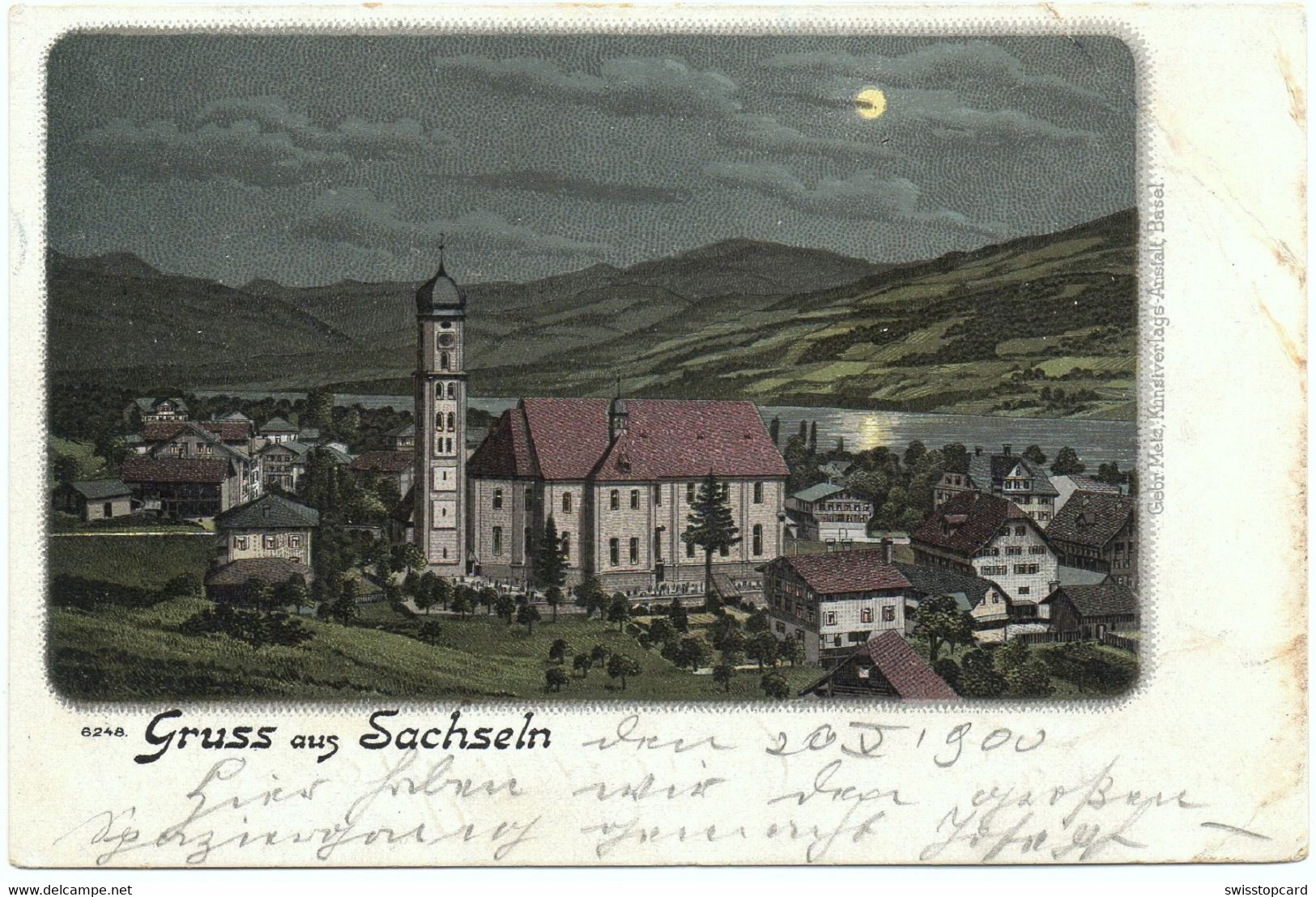 Mondschein-LITHO Gruss Aus SACHSELN 1900 - Sachseln