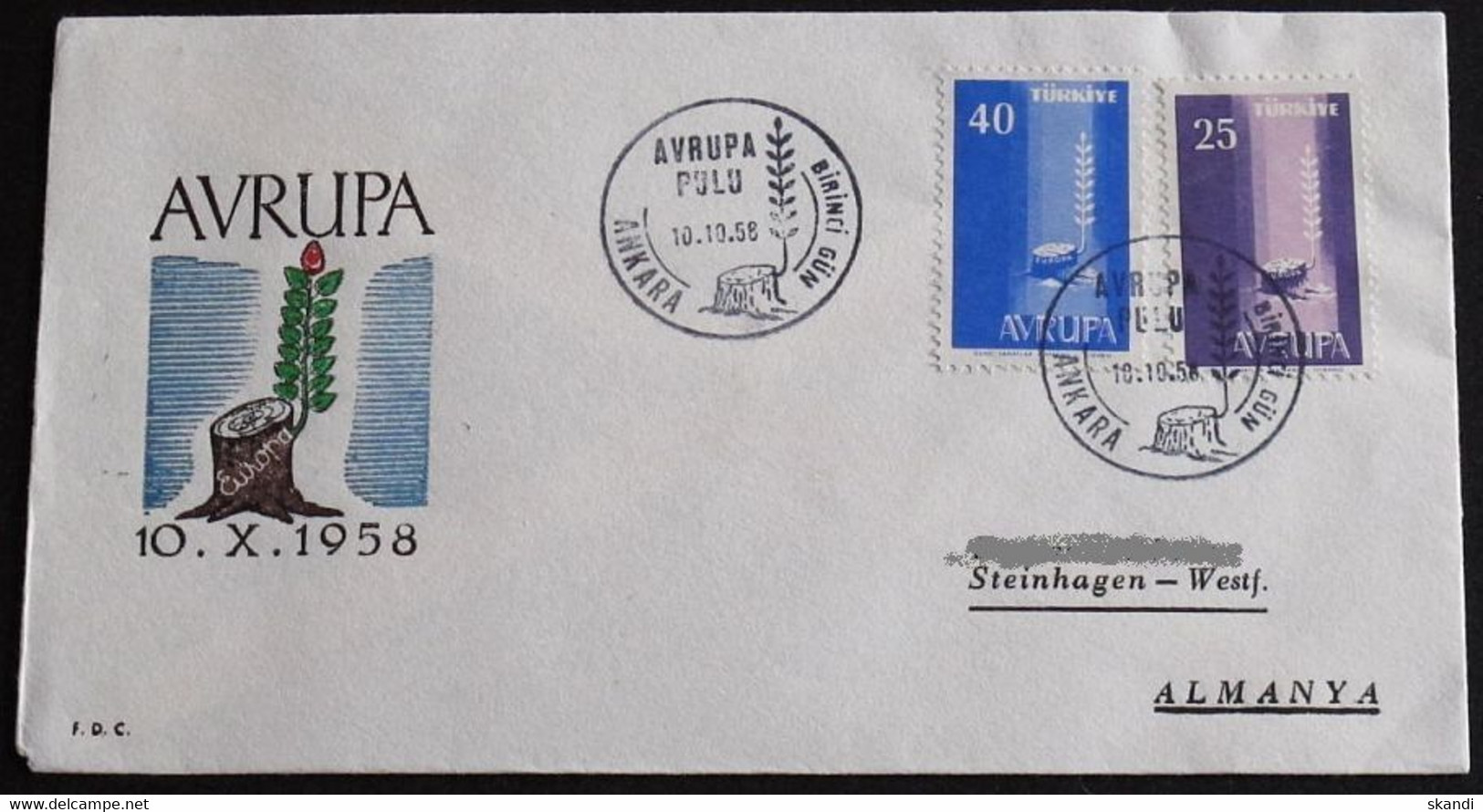 TÜRKEI 1958 Mi-Nr. 1610/11 CEPT FDC - 1958