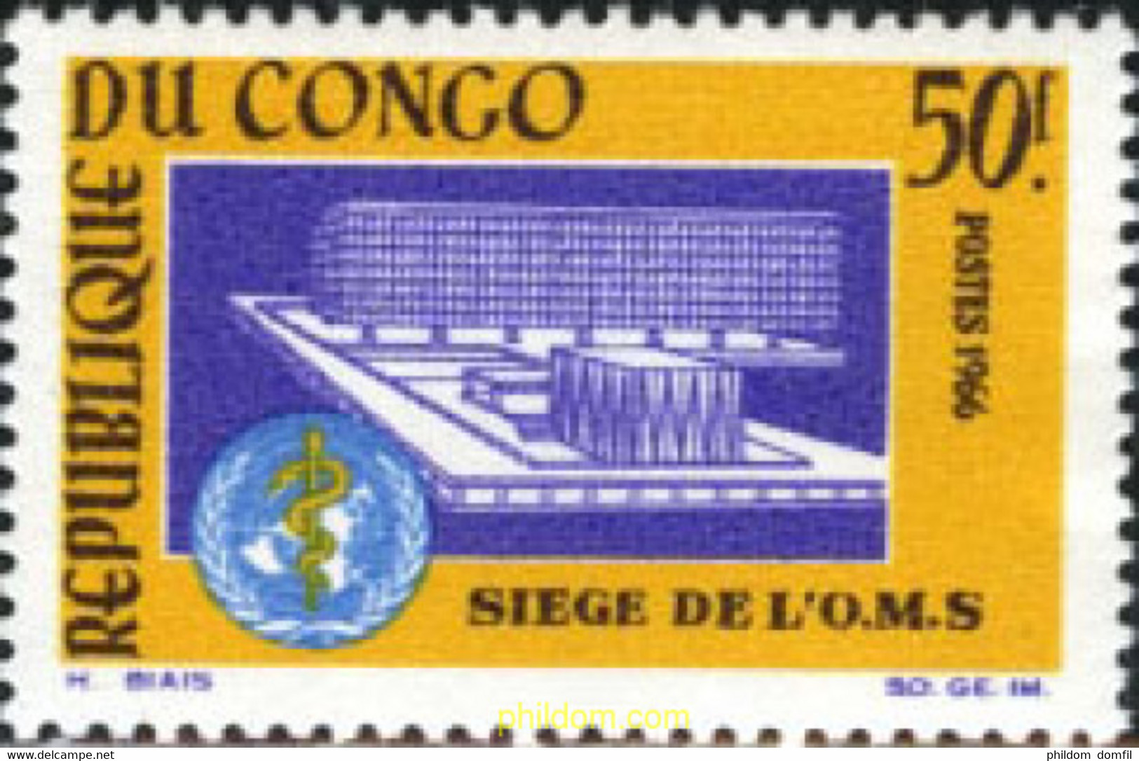 198367 MNH CONGO 1966 ORGANIZACION MUNDIAL DE LA SALUD - FDC