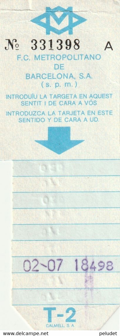 Spain Espagne España - F.C. Metropolitano De Barcelona - T-2 - Europa