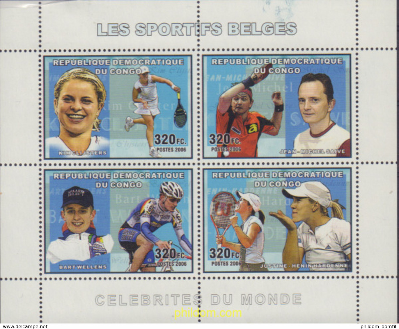 228567 MNH CONGO. República Democrática 2006 GRANDEA CAMPEONES BELGAS DEL DEPORTE - Gebraucht