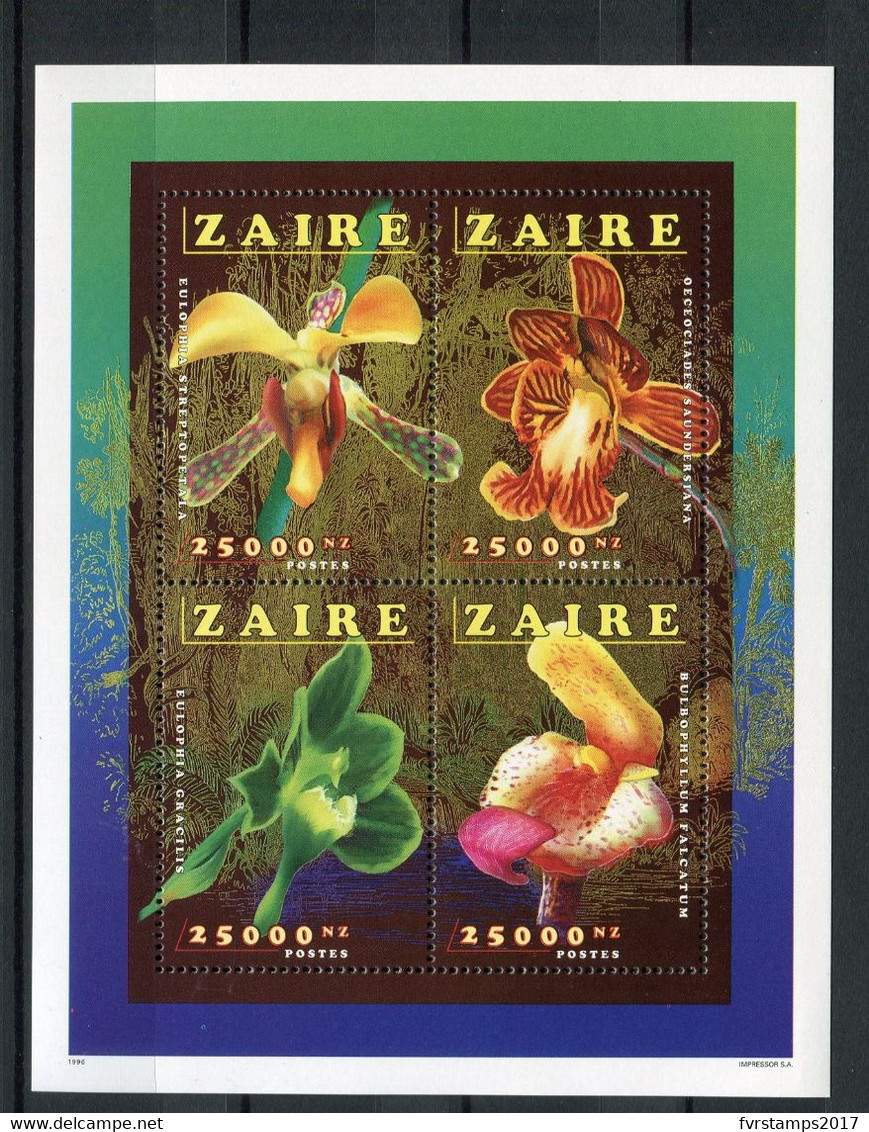 Zaire - 1996 - OCB BL73 - MNH ** - Orchideeën Orchidées Orchids Flora Flowers - Cv € 20 - Unused Stamps