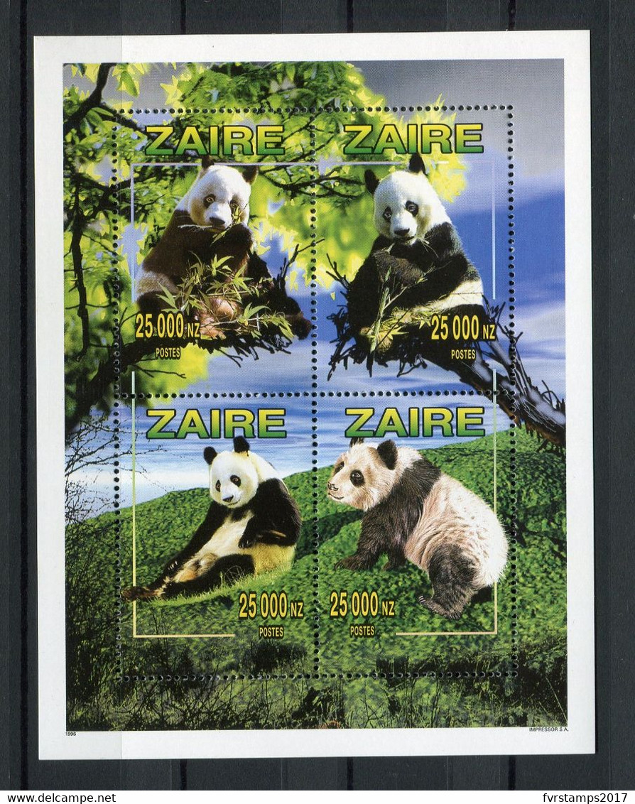 Zaire - 1996 - OCB BL72 - MNH ** - Panda Bear Animals Fauna - Cv € 30 - Nuovi