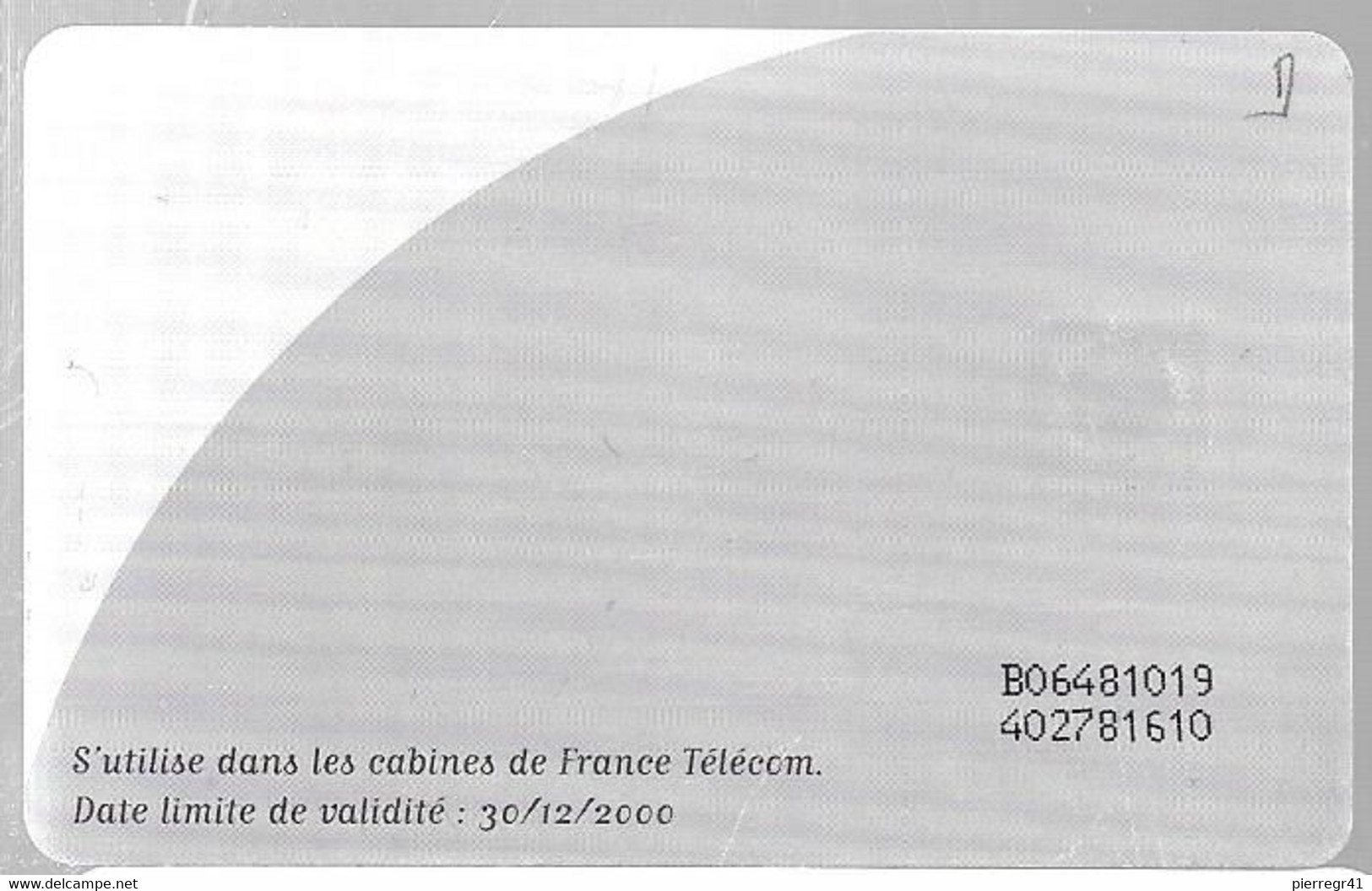 CARTE-PUCE-HORS CATEGORIES-THC-2-Gem2-LAVANDE-Reste 109U-V°Série N° B064811019-2000Ex TBE/RARE - Military Phonecards