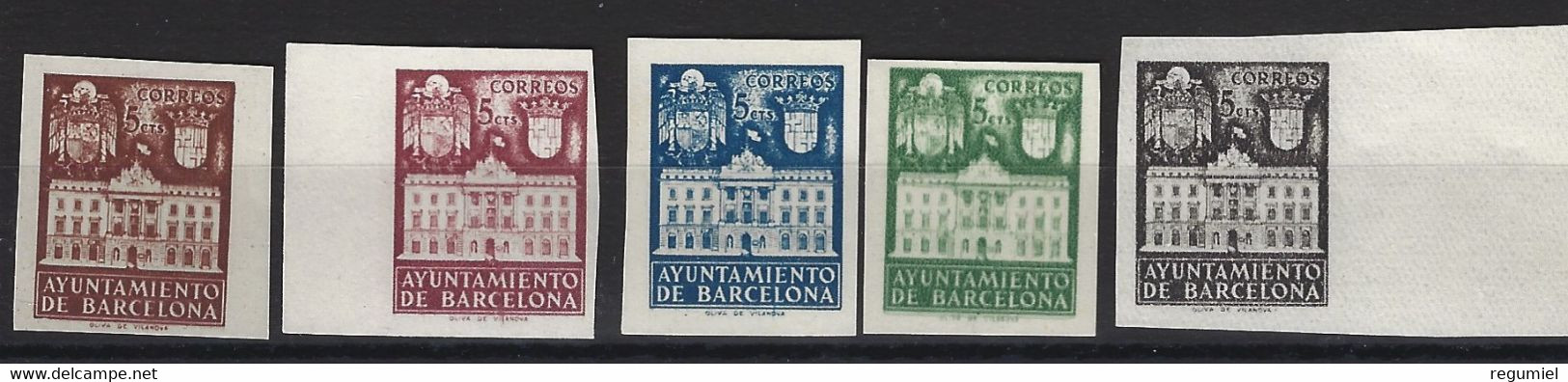 Barcelona 33s/37s (*) Sin Goma. 1942. Sin Dentar - Barcelona