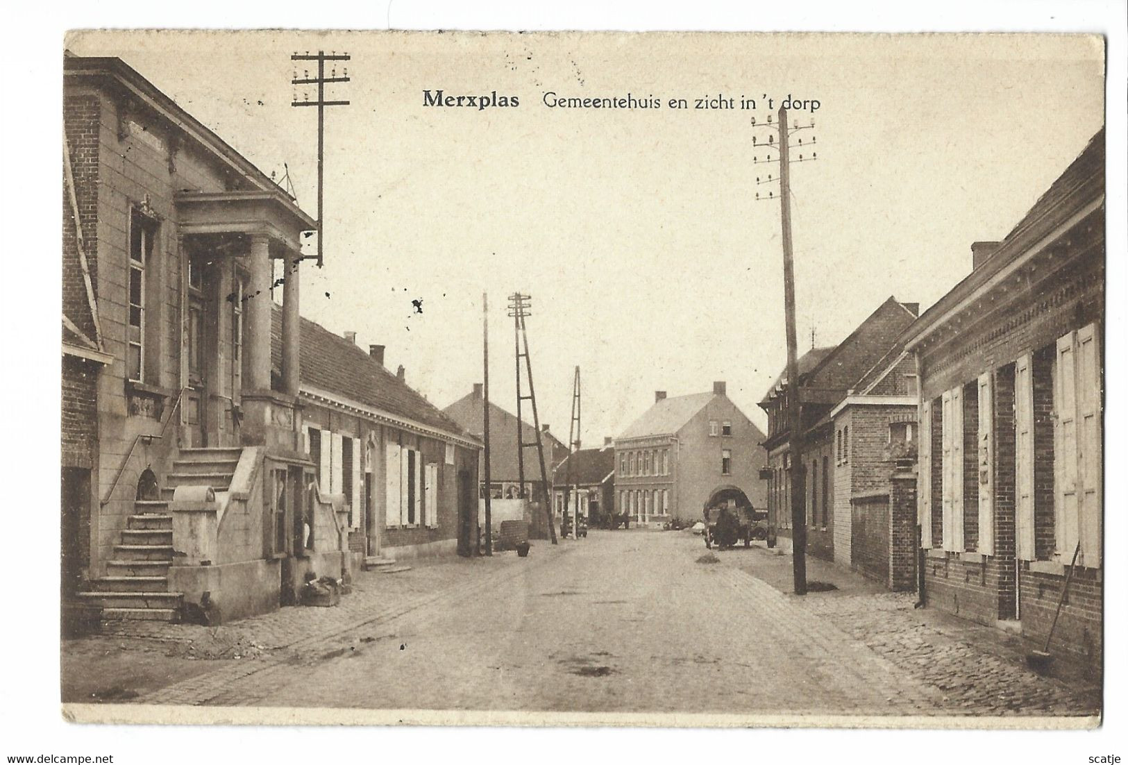 Merxplas.   -   Gemeentehuis En Zicht In 't Dorp.   -   1931   Naar   Antwerpen - Merksplas