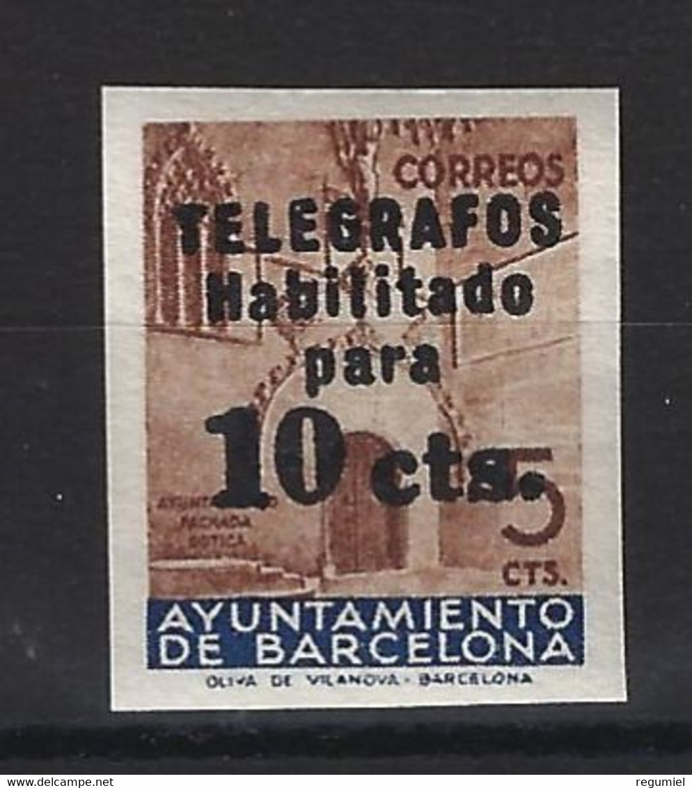 Barcelona Telegrafos  9s ** MNH. 1936. Sin Dentar - Barcelona