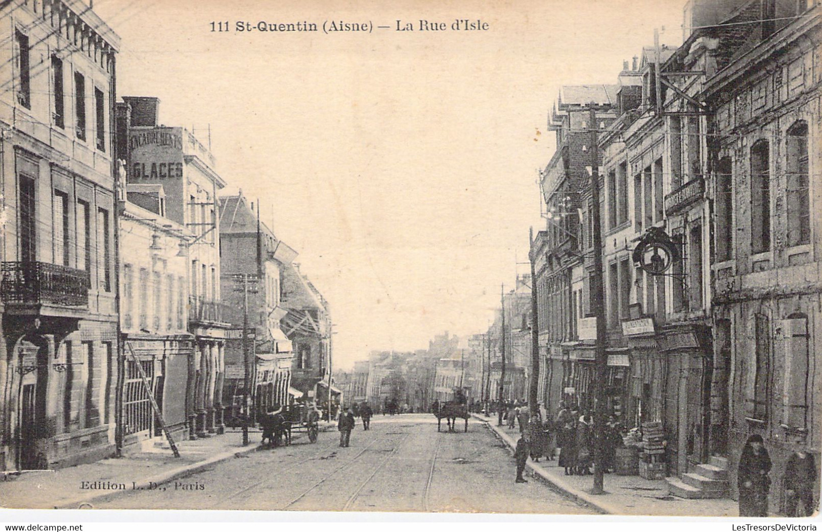 France - 02 - ST QUENTIN - La Rue D'Isle - Carte Postale Ancienne - Saint Quentin