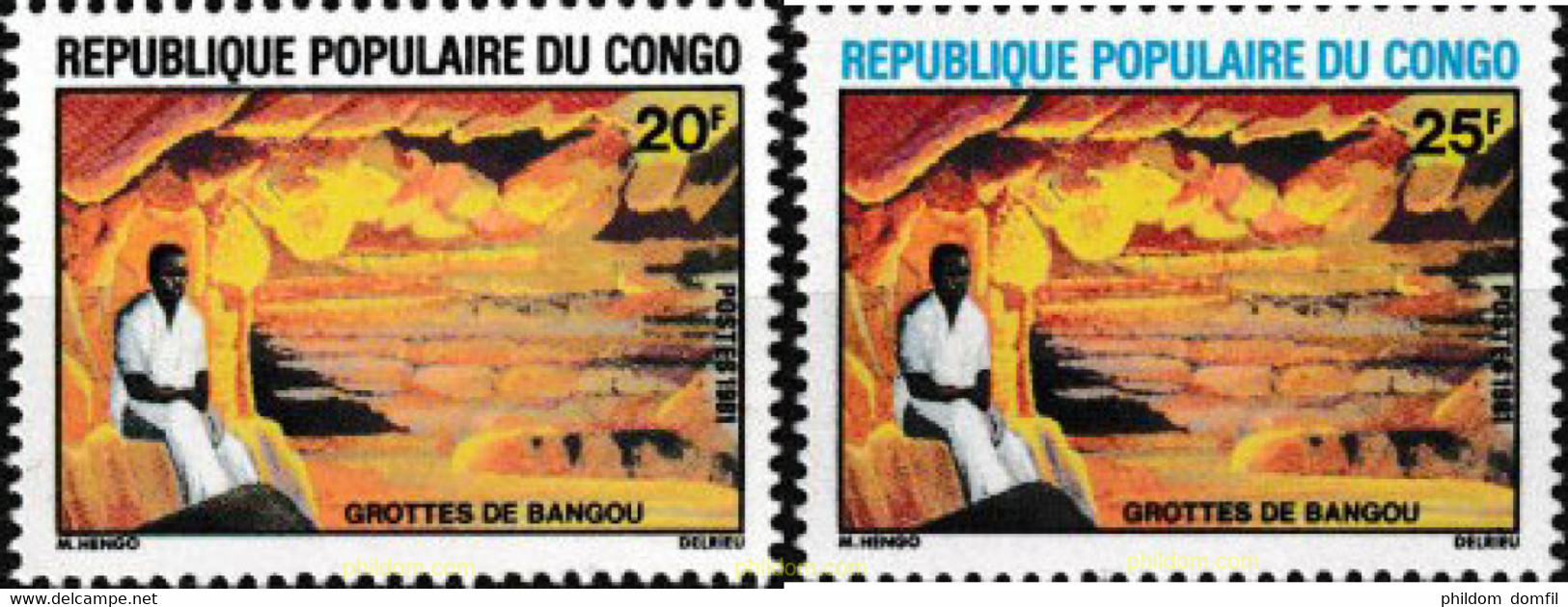 609524 MNH CONGO 1982 CRUTAS DE BANGOU - FDC
