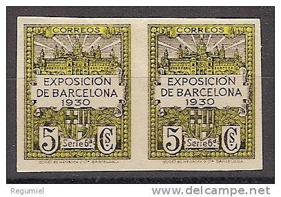 Barcelona  6s (*) Exposición 1930. Pareja Sin Dentar Y Sin Goma - Barcelona