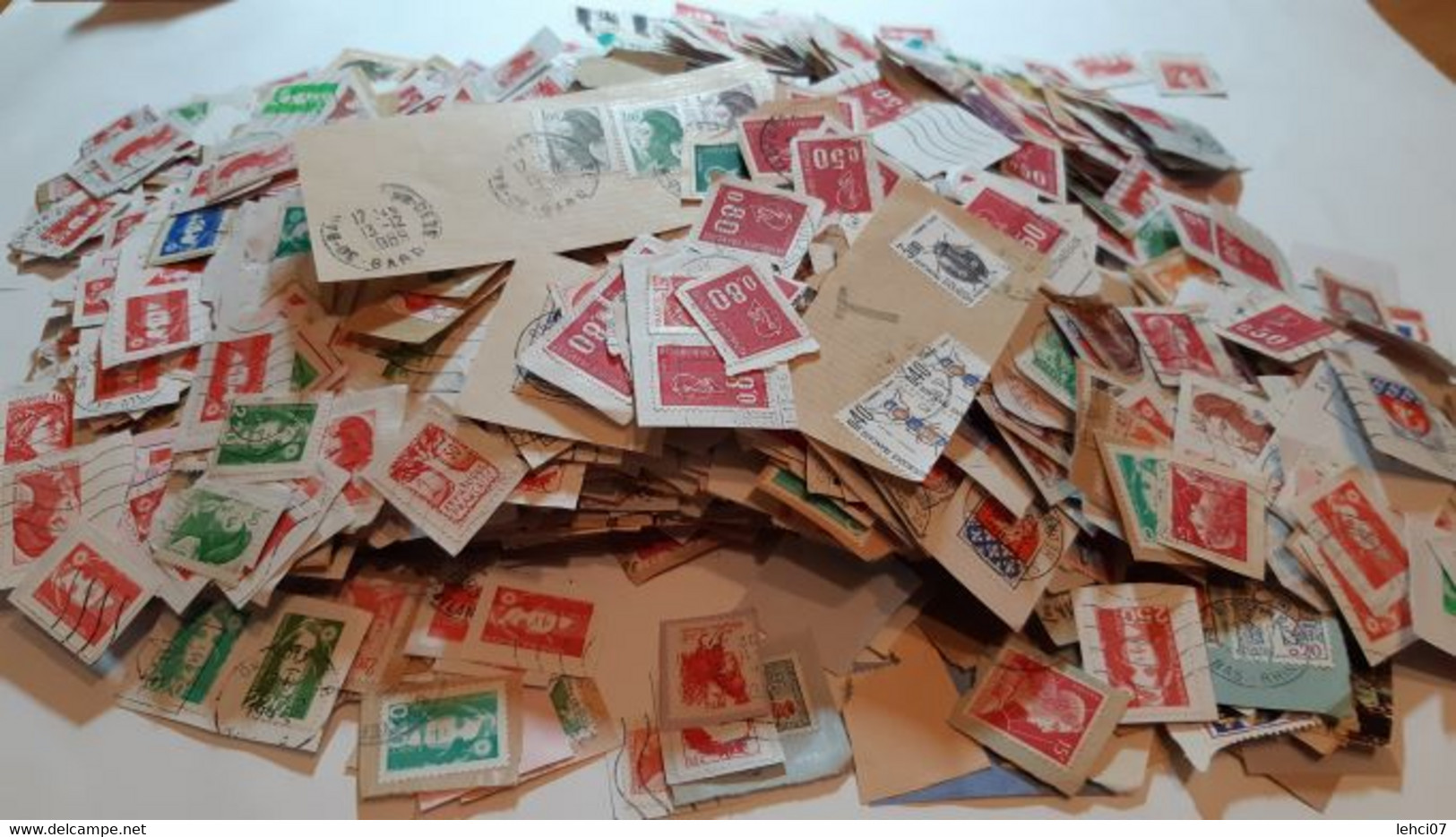 VRAC TIMBRES FRANCE SUR FRAGMENTS  Environ 3 800 - Lots & Kiloware (mixtures) - Min. 1000 Stamps