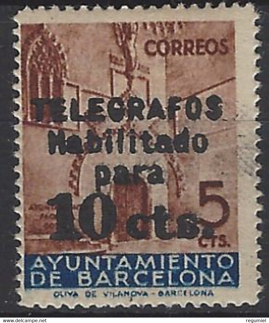 Barcelona Telegrafos  9 (*) Sin Goma. 1936 - Barcelona