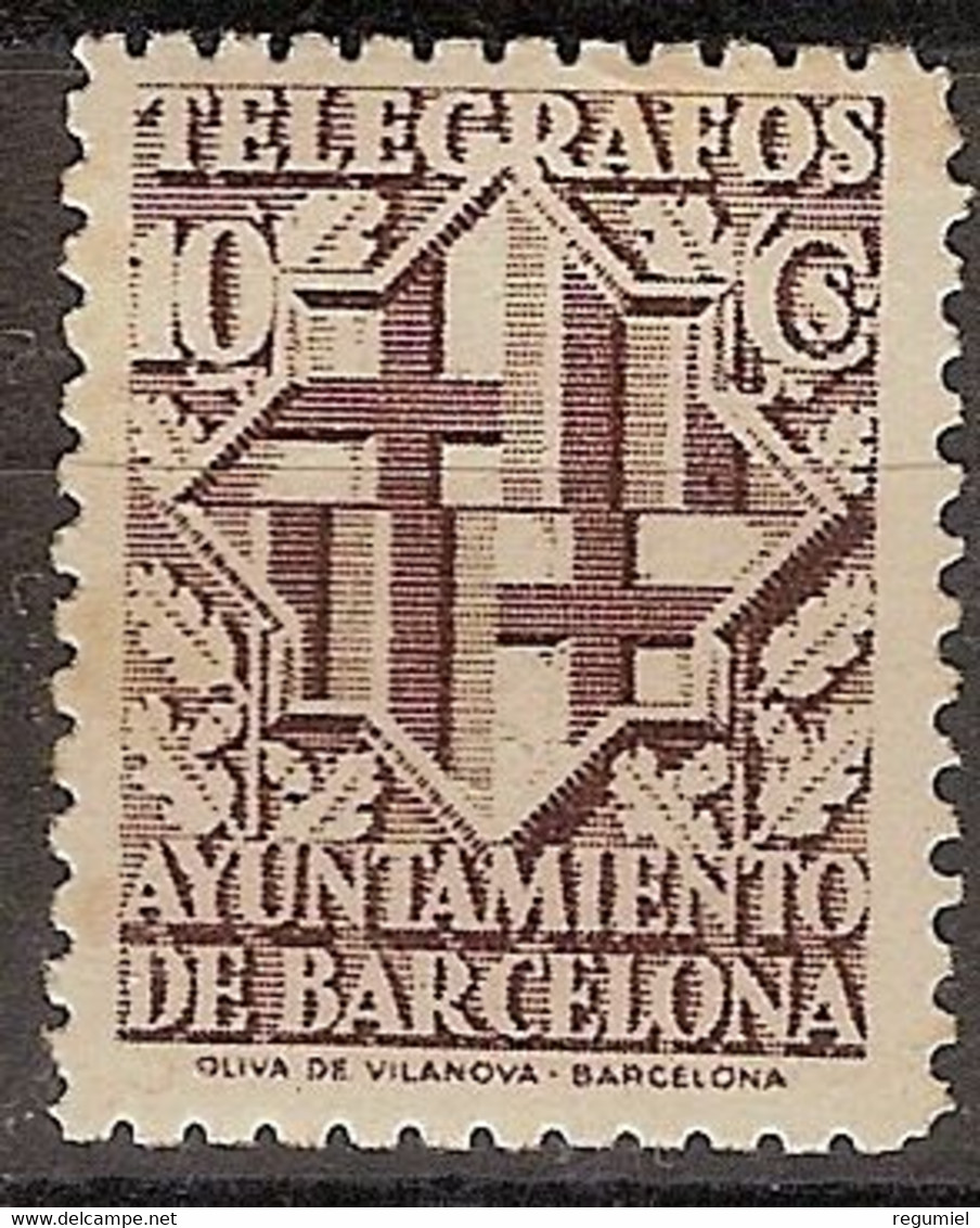 Barcelona Telegrafos 13 (*) Sin Goma. 1941 - Barcelona