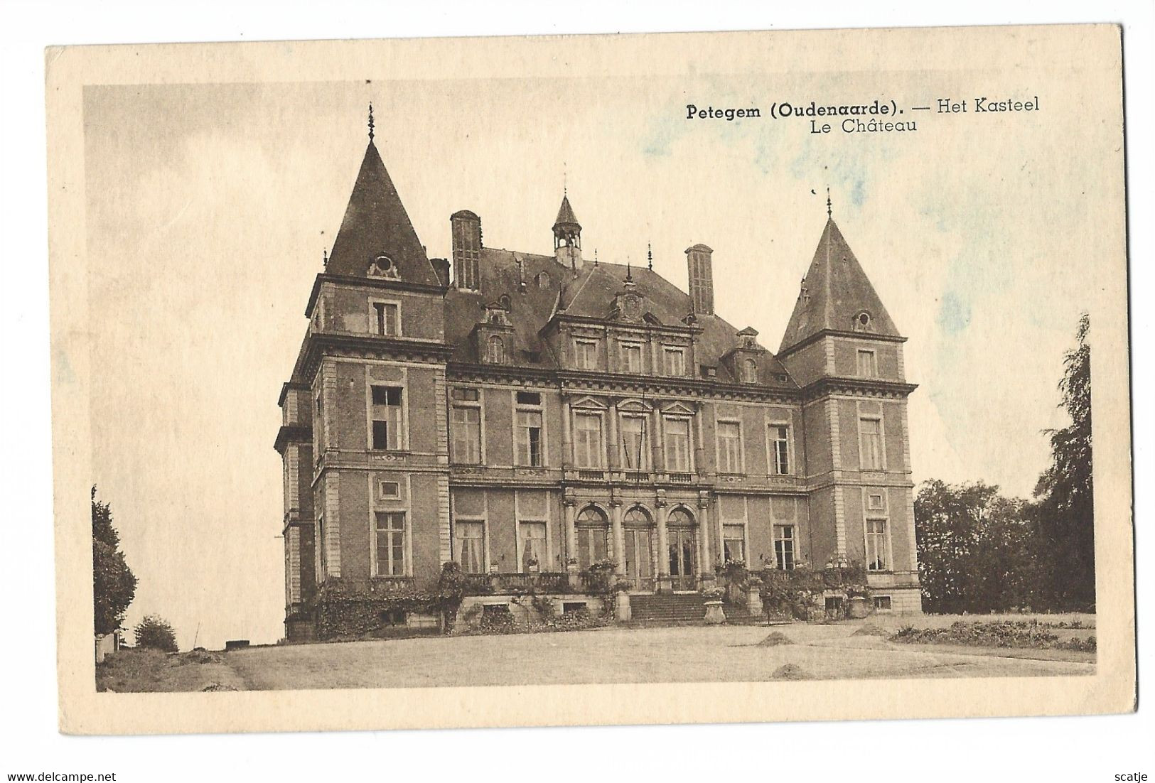 Petegem  (Oudenaarde).   Het Kasteel    -   1953   Naar   Oostkamp - Wortegem-Petegem