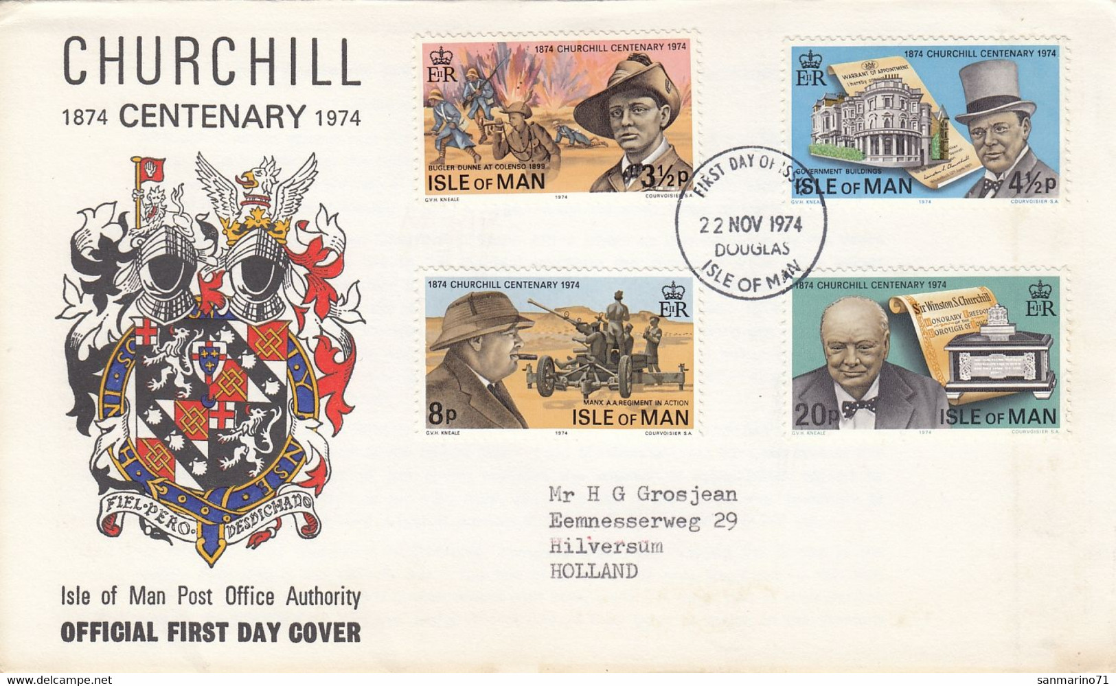 FDC ISLE OF MAN 48-51 - Sir Winston Churchill