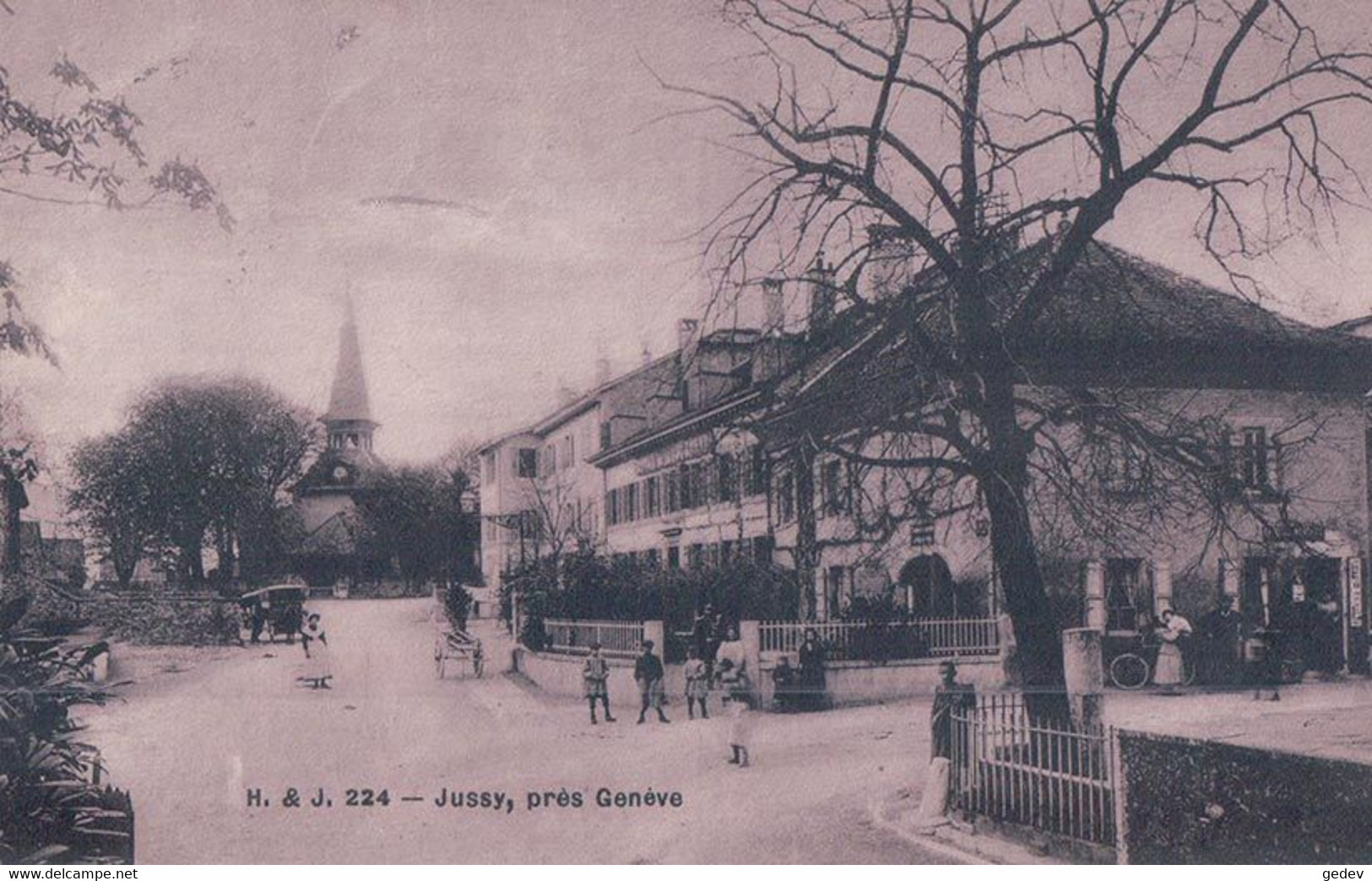 Genève, Jussy, Rue Animée, Bureau De Poste (224) - Jussy