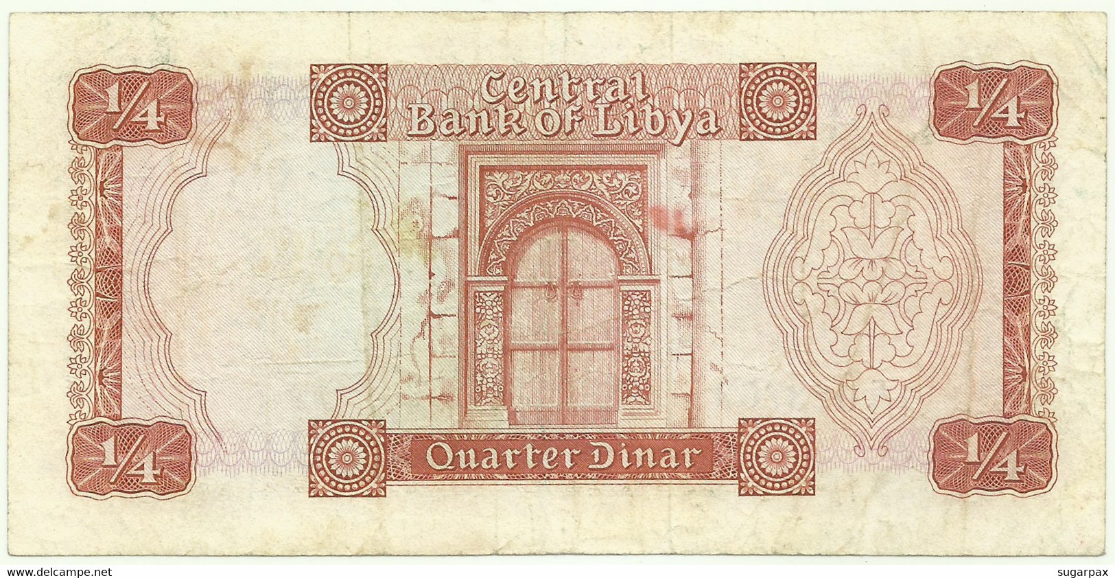 Libya - 1/4 Dinar - ND ( 1972 ) - Pick 33.b - Sign. 4 - Serie 1 E/12 - Central Bank Of Libya - Libia