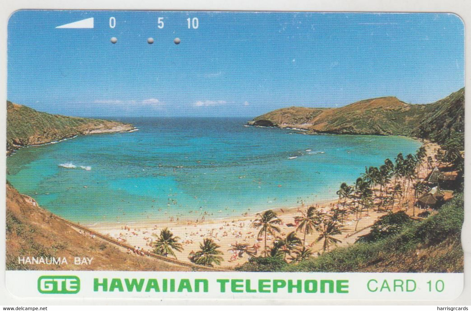 HAWAII (Tamura)- Hanauma Bay , Green Letters (Bronze Back), 10 U, Tirage 10.000 ,used - Hawaï