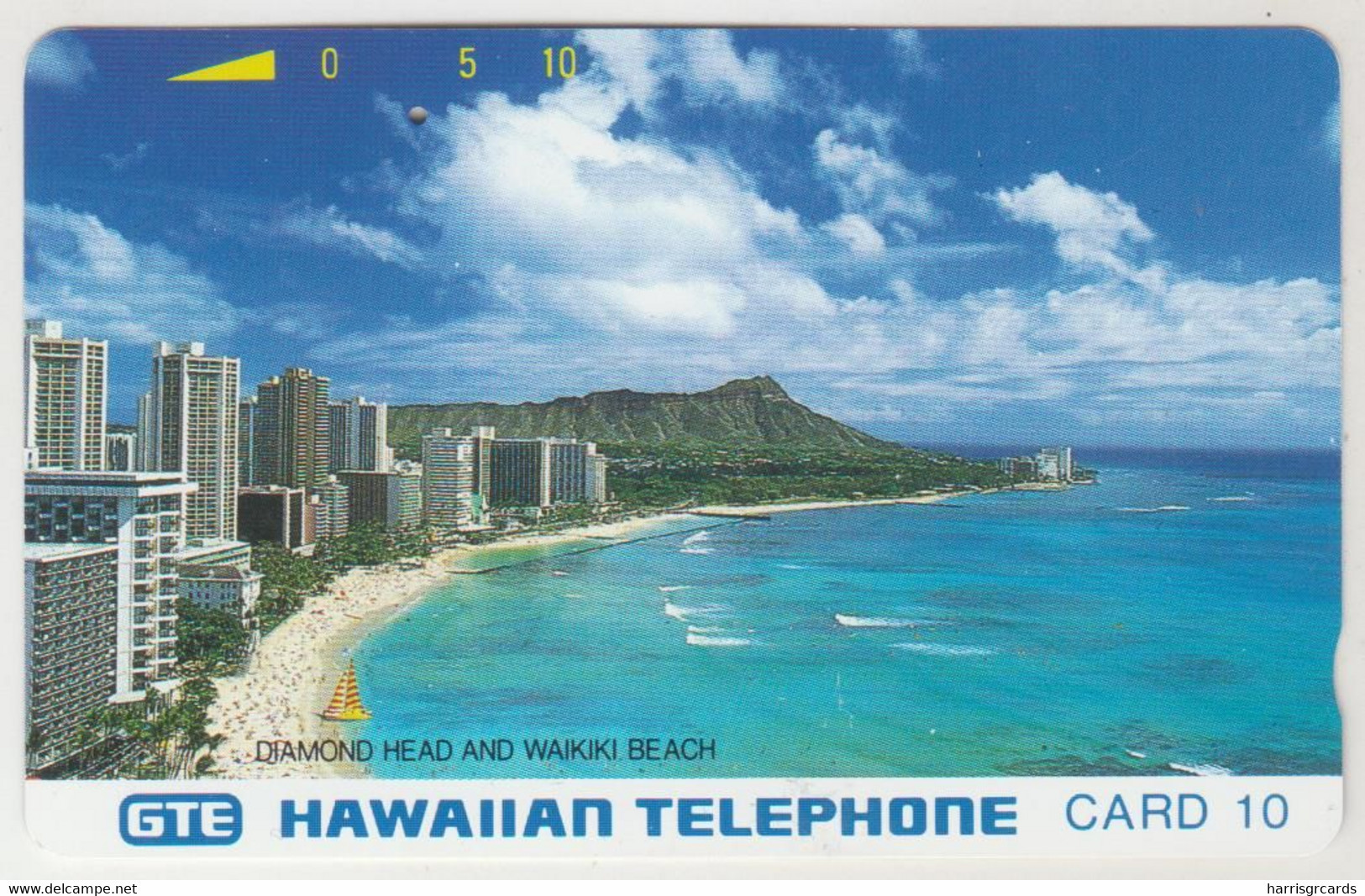 HAWAII (Tamura)- Diamond Head And Waikiki Beach (Bronze Back), 10 U, Tirage 10.000 ,used - Hawaii