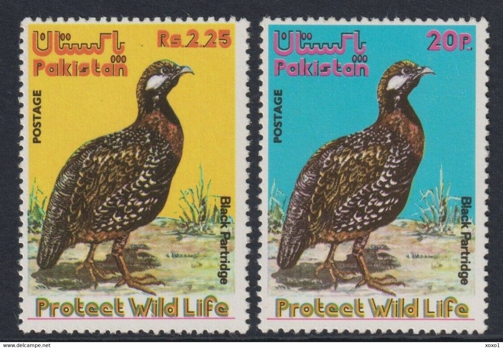 Pakistan 1975 Mi.No. 390 - 391 Protected Wildlife (I). Birds The Black Francolin 2v MNH** 10.00 € - Pauwen