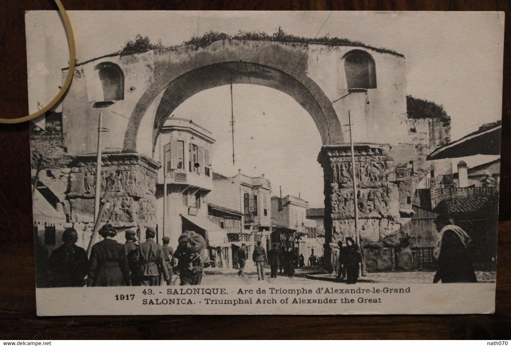 CPA AK 1916's Salonique Le Port Armée D'Orient AFO Cover WW1 WK1 Arc Triomphe Alexandre Le Grand Animée Voyagée - Grecia