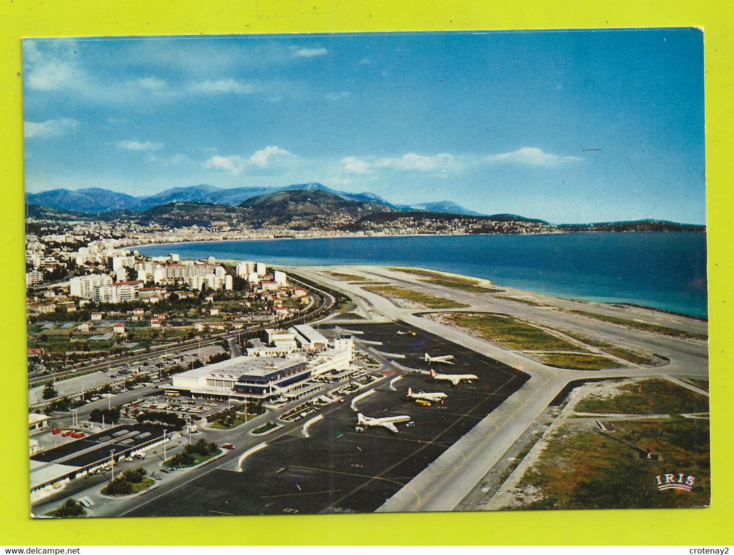 06 Aéroport De NICE Côte D'Azur Avions Pistes La Baie Des Anges Et Le Cap Ferrat VOIR DOS - Aeronáutica - Aeropuerto