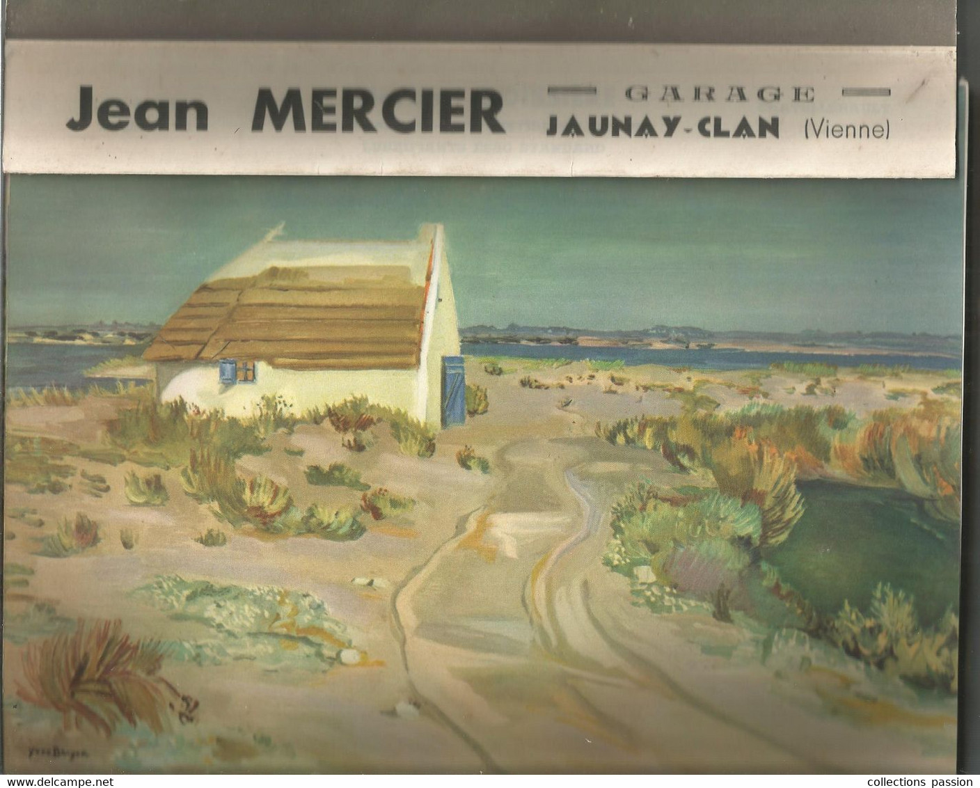 Calendrier, Grand Format, 1954, JEAN MERCIER,  GARAGE, JAUNAY-CLAN, Vienne , Paysages De France,frais Fr 3.95 E - Grand Format : 1941-60