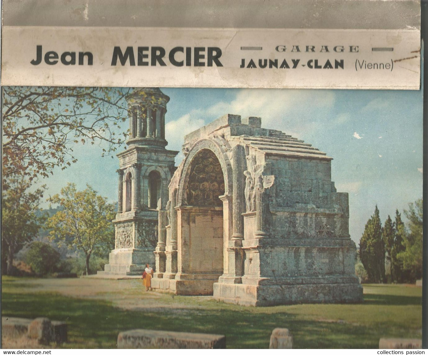 Calendrier, Grand Format, 1955, JEAN MERCIER,  GARAGE, JAUNAY-CLAN, Vienne , ESSO, Frais Fr 3.95 E - Grand Format : 1941-60