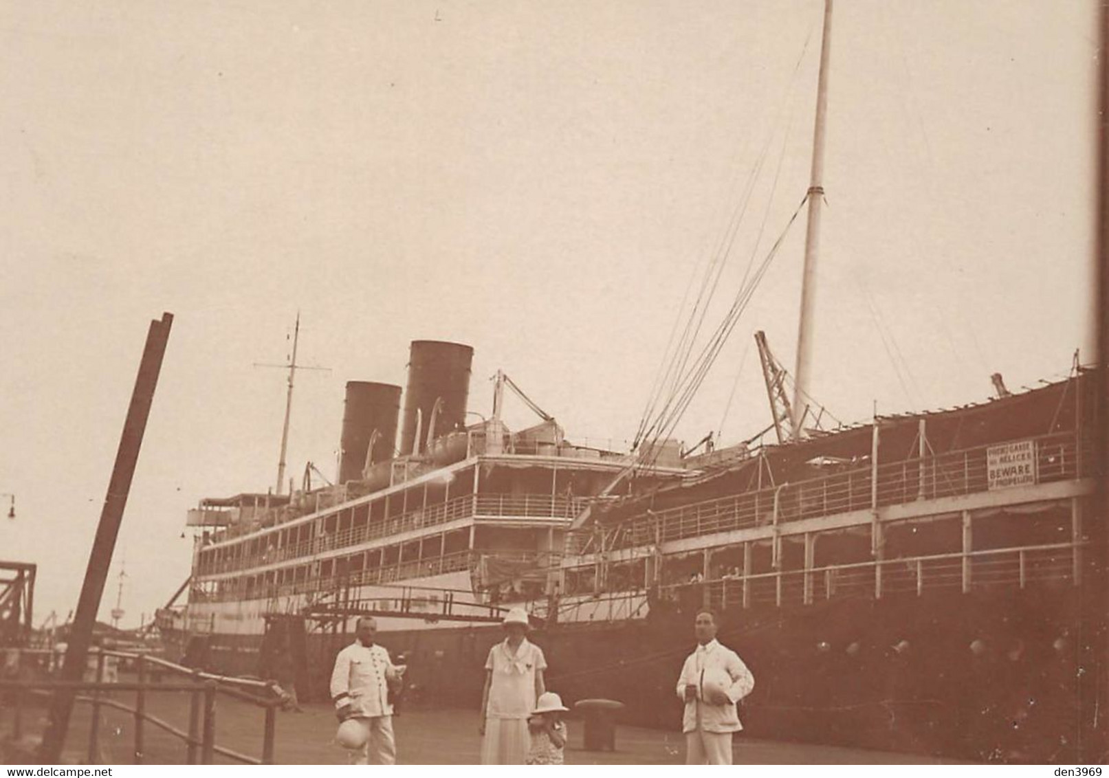 Le Paquebot Paul Lecat, Messageries Maritimes, à Quai à SINGAPOUR, 13 Septembre 1927 - Singapore, Boat - Photo (2 Scans) - Singapour