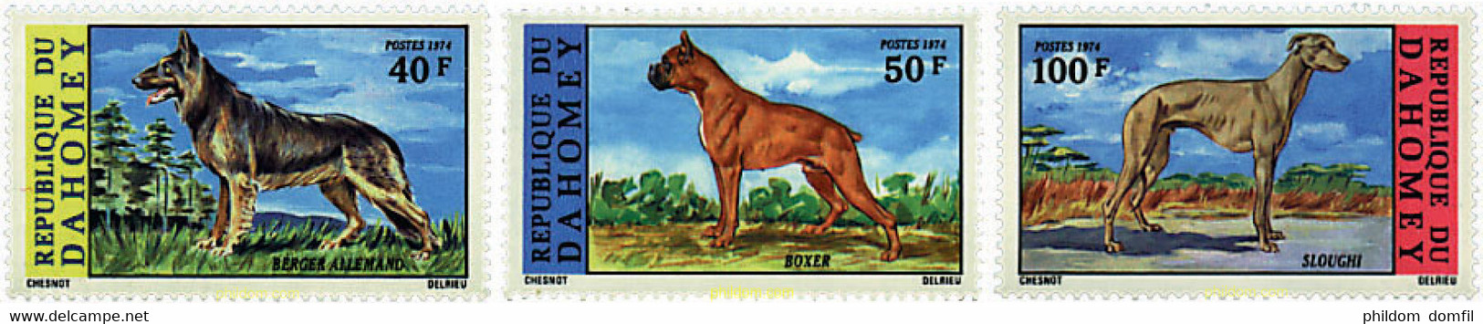 50878 MNH DAHOMEY 1974 PERROS DE RAZA - Other & Unclassified