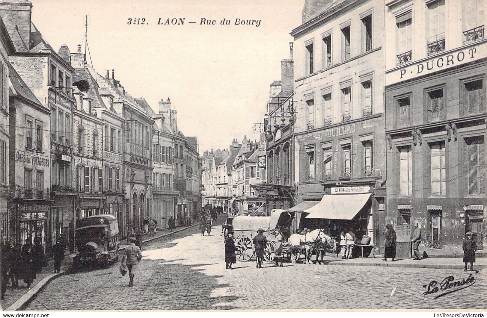 FRANCE - 02 - LAON - Rue Du Bourg - La PENSEE - Véhicule - Carte Postale Ancienne - Laon