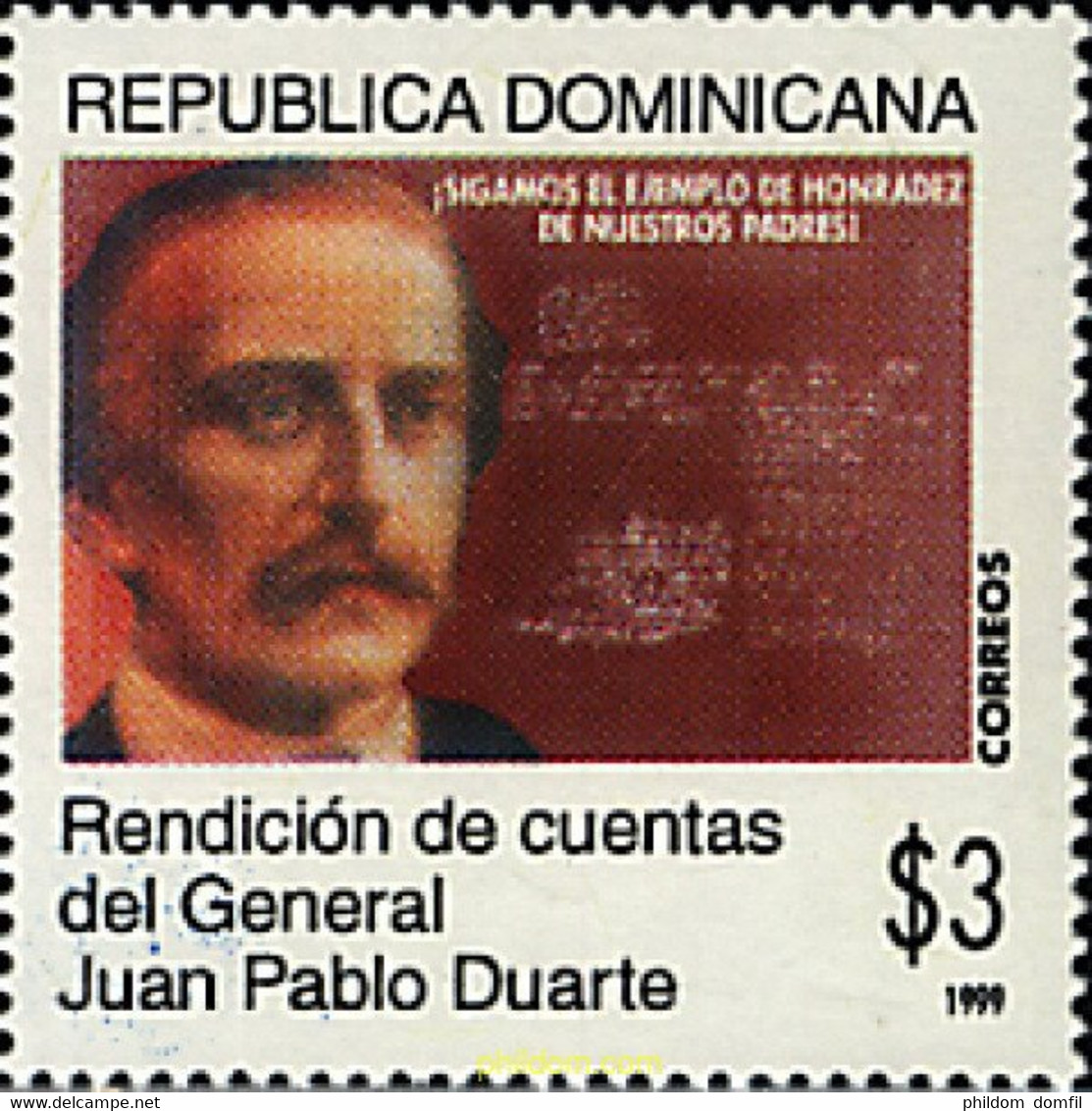 51553 MNH DOMINICANA 1999 HOMENAJE AL GENERAL JUAN PABLO DUARTE - Minéraux